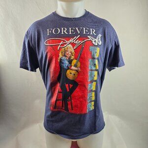Dolly Parton Graphic T Shirt Mens XL Blue Country Music Concert Band Tee Forever